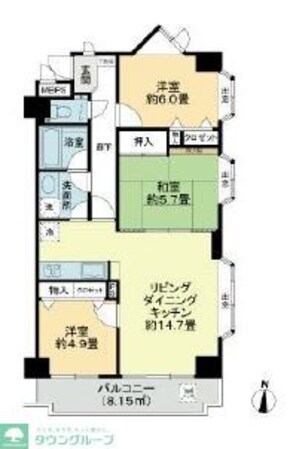 ライオンズマンション与野本町の物件間取画像